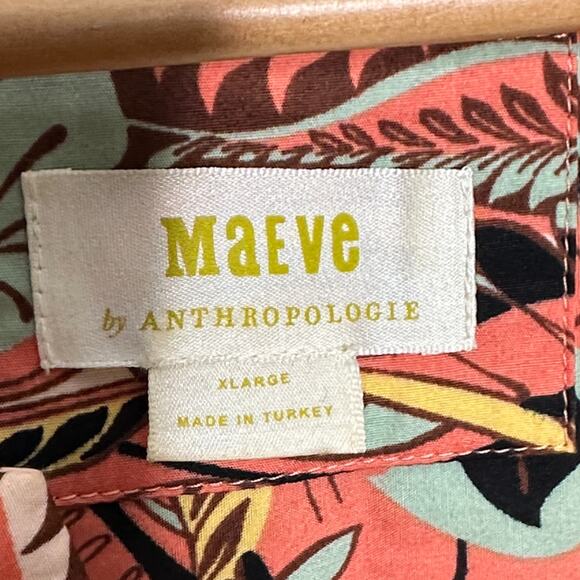 ANTHROPOLOGIE x MAEVE Somerset Maxi Dress Pink Floral Cotton Poplin Sz XL {Z14} - Picture 5 of 6